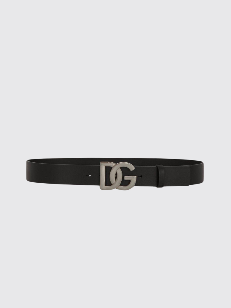 Lux leather belt with crossover DG logo buckle