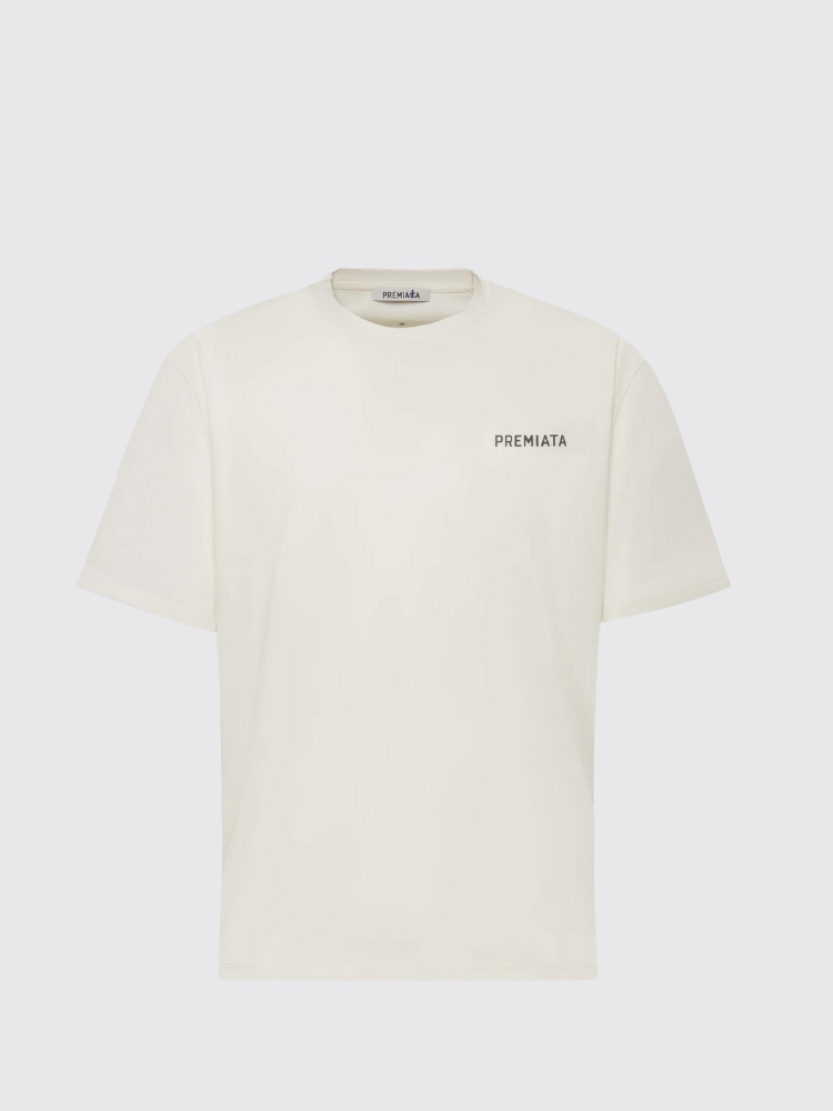 Premiata T-Shirt with Side Slits and Contrasting Details White