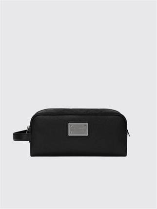 Grainy Calfskin And Nylon Hand Bag