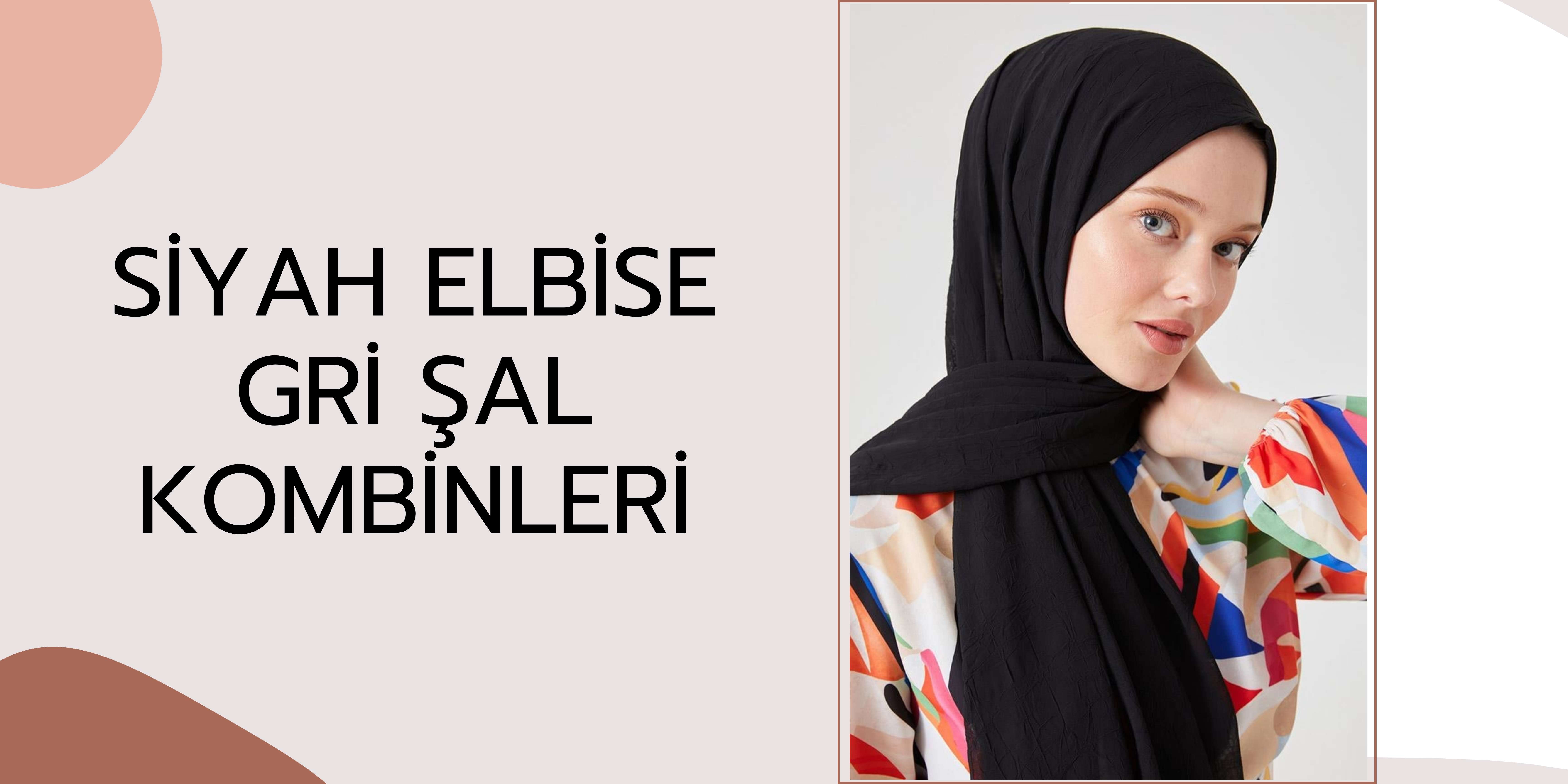 siyah elbise gri şal kombinleri