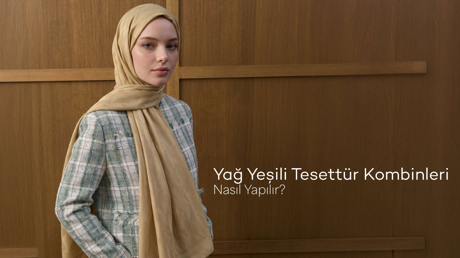 Yağ yeşili tesettür kombinleri