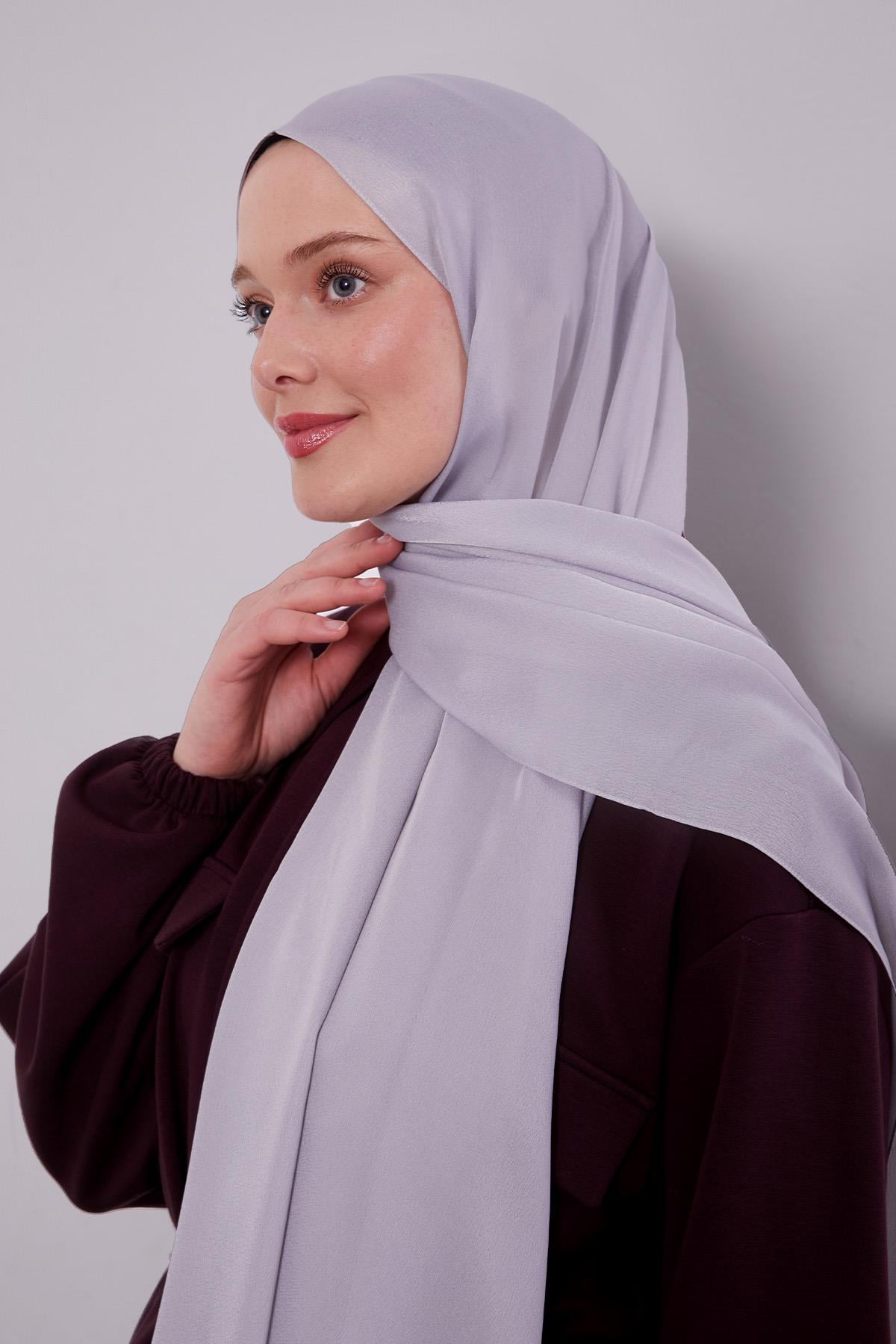 Fivescarf A.Gri Düz Purple Şal