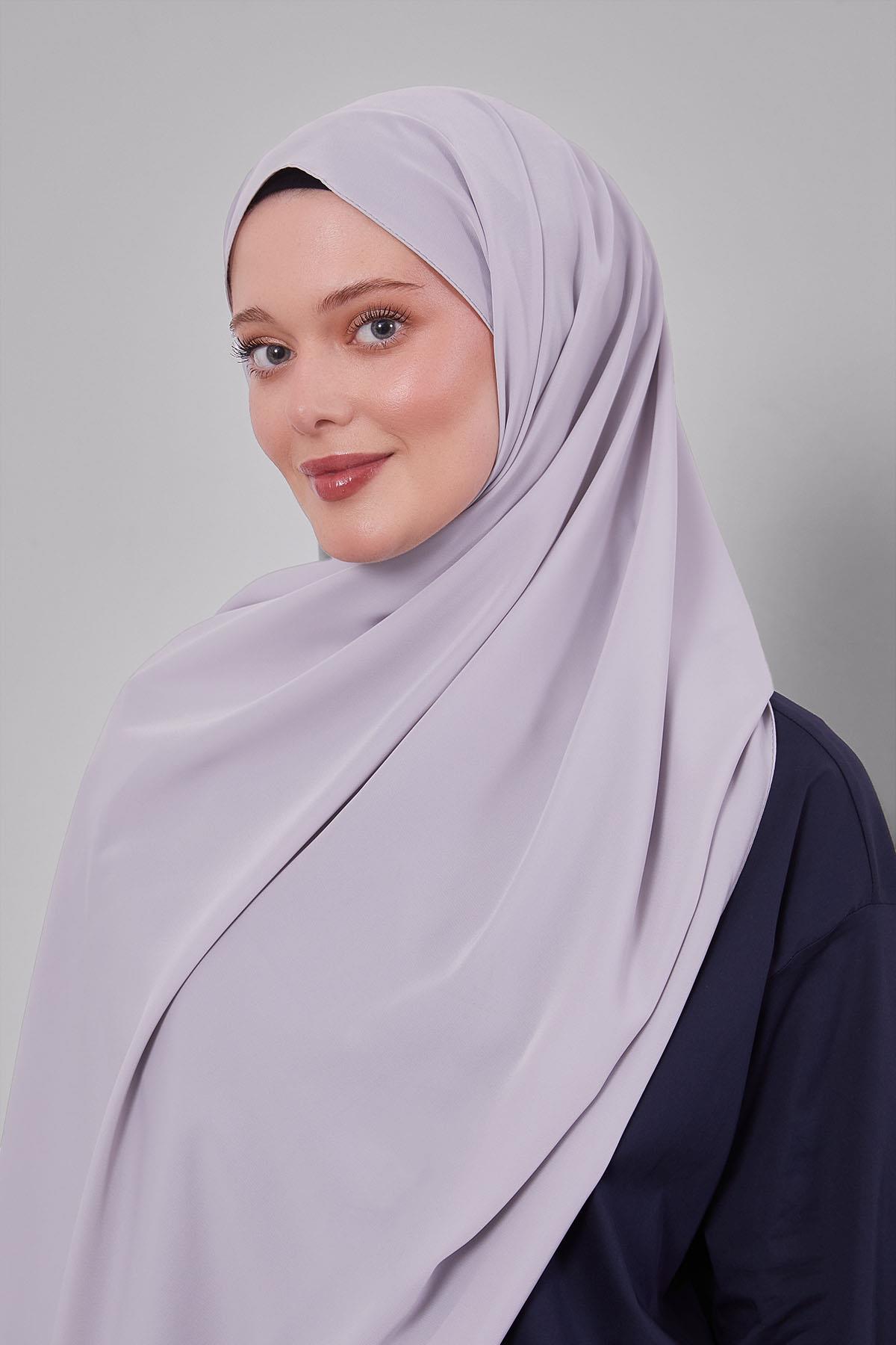 Fivescarf A.Gri Taşlı Lüx Medine İpeği Şal