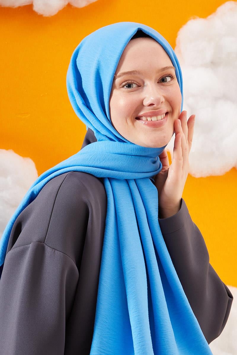 Fivescarf A.Mavi Pamuk Cazz Şal
