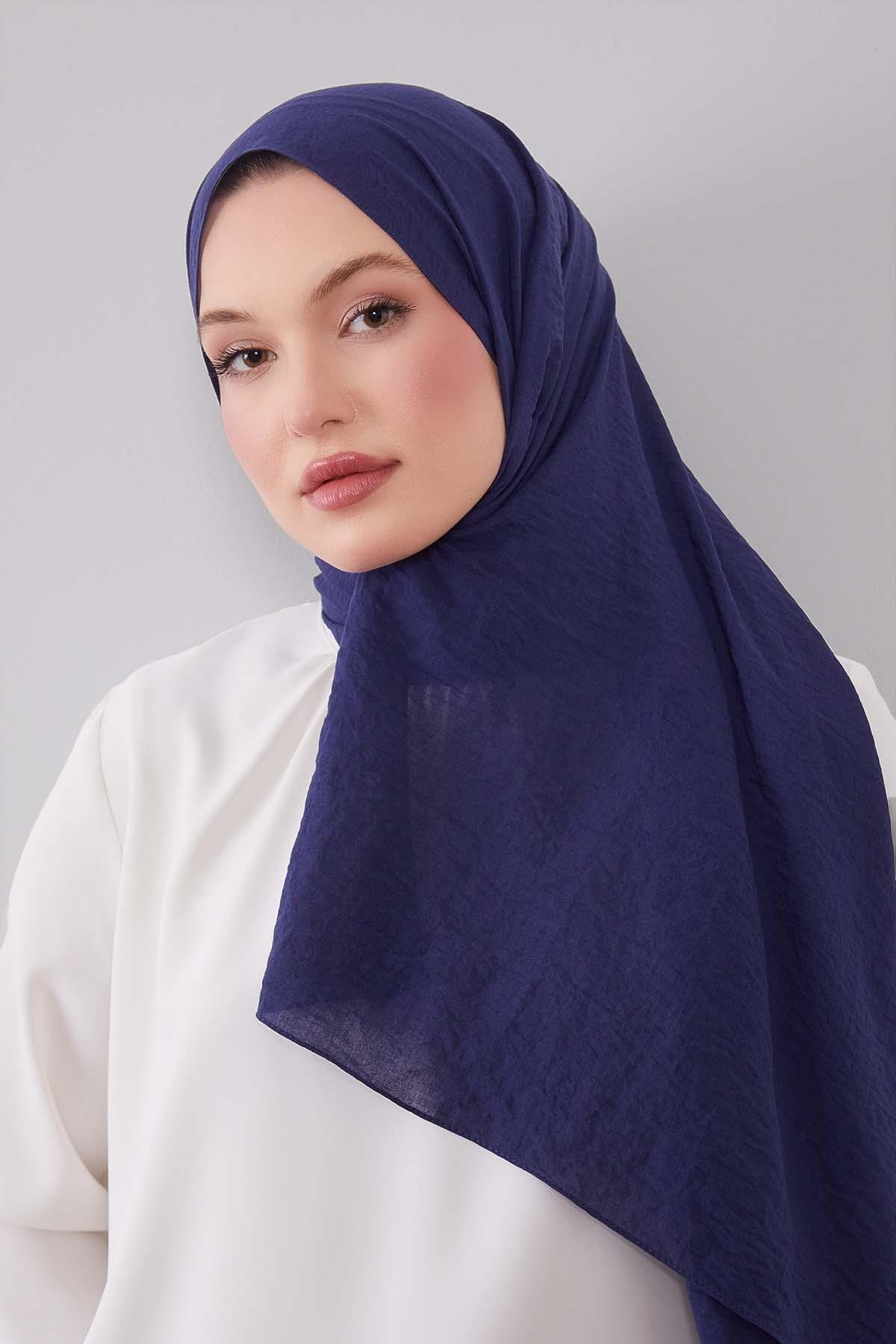 Fivescarf A.Lacivert Düz Luna Cotton Şal