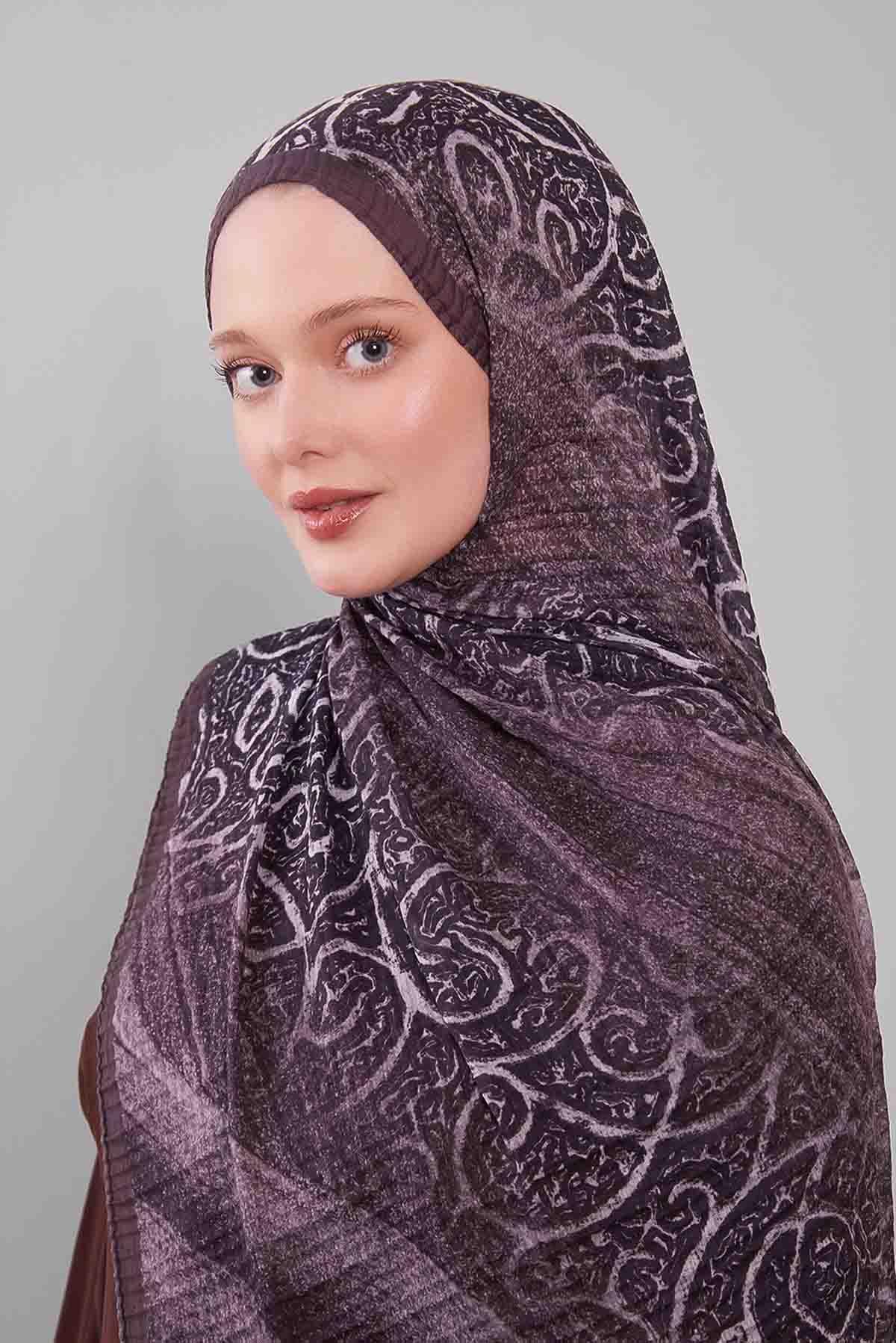 Fivescarf Acı Kahve Karışık Müslin Cotton Şal
