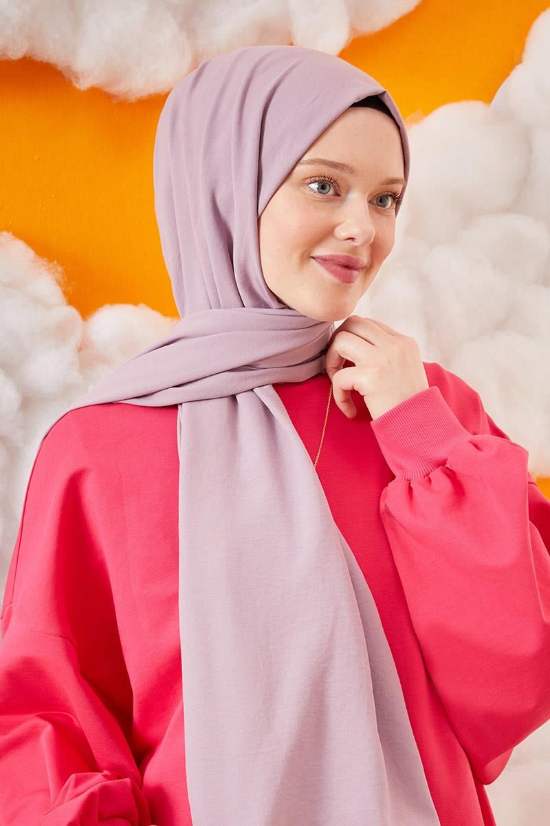 Fivescarf Açık Mor Pamuk Cazz Şal