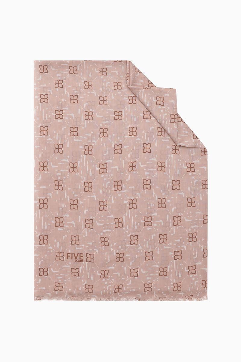 Fivescarf Açık Somon Relax Yaprak Şal