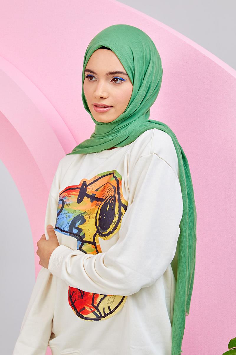 Fivescarf Açık Yeşil Olay Pamuk Şal