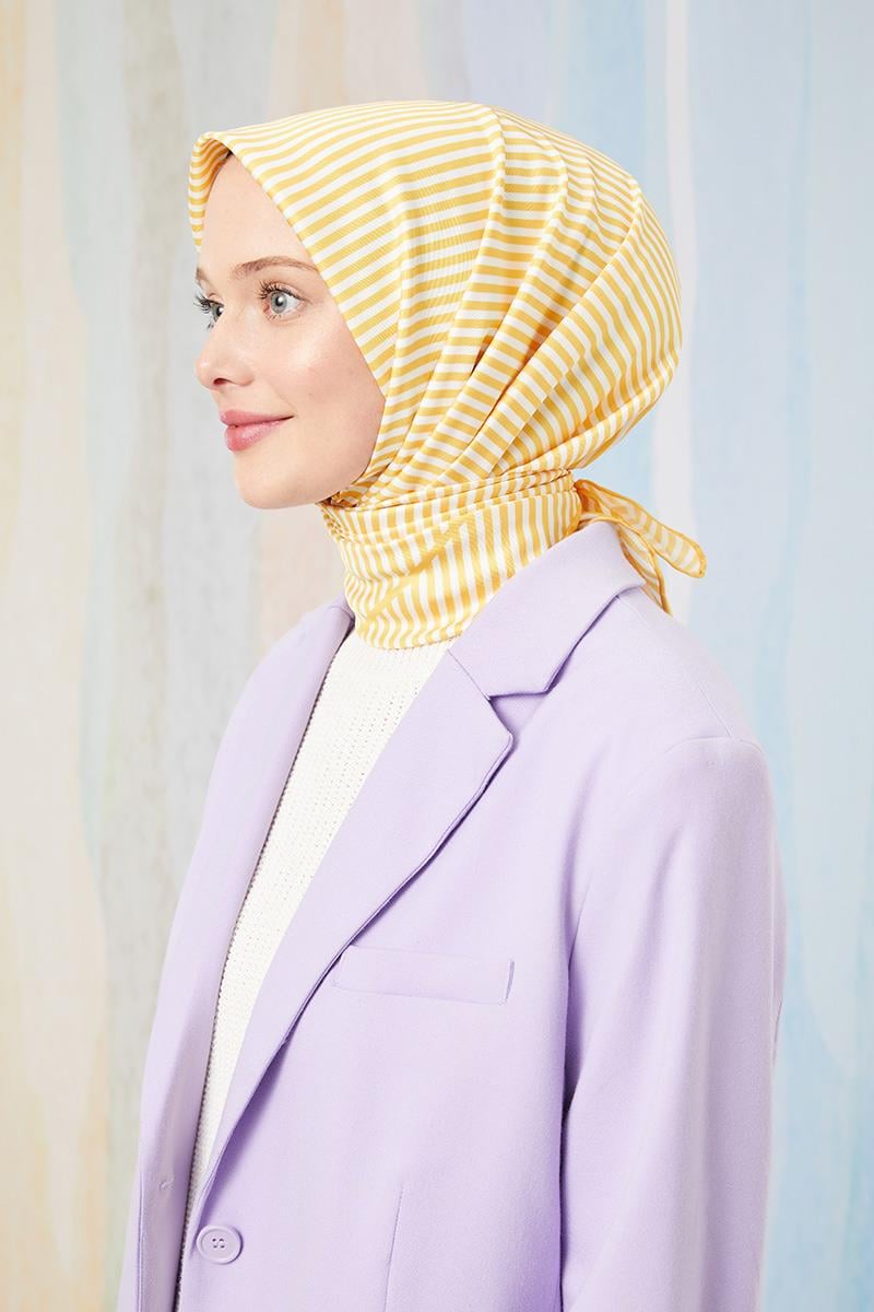 Fivescarf Altın Sarısı Twill Digital Eşarp