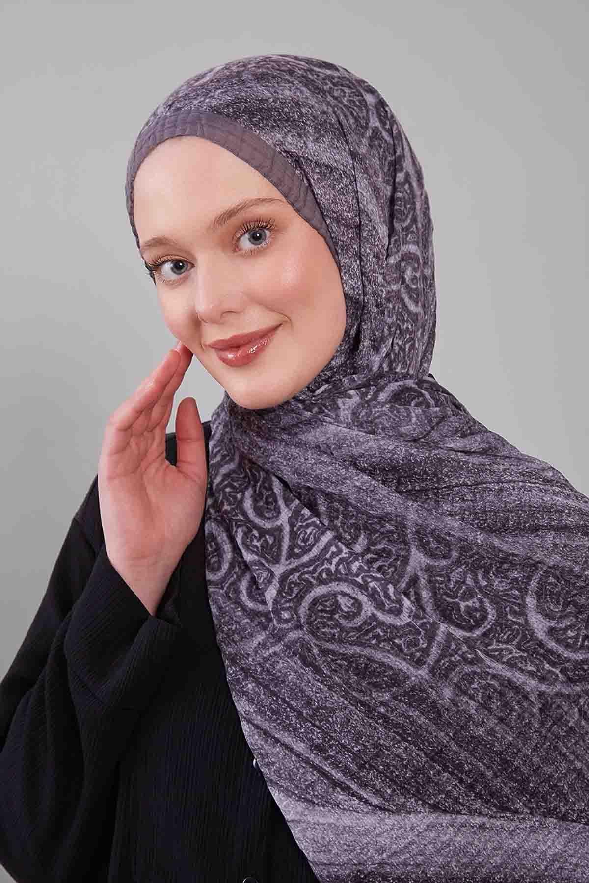 Fivescarf Antrasit Karışık Müslin Cotton Şal