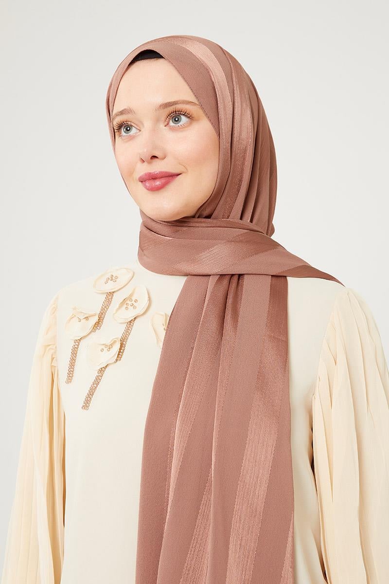 Fivescarf Bakır Sim Şeritli Tokyo Şal