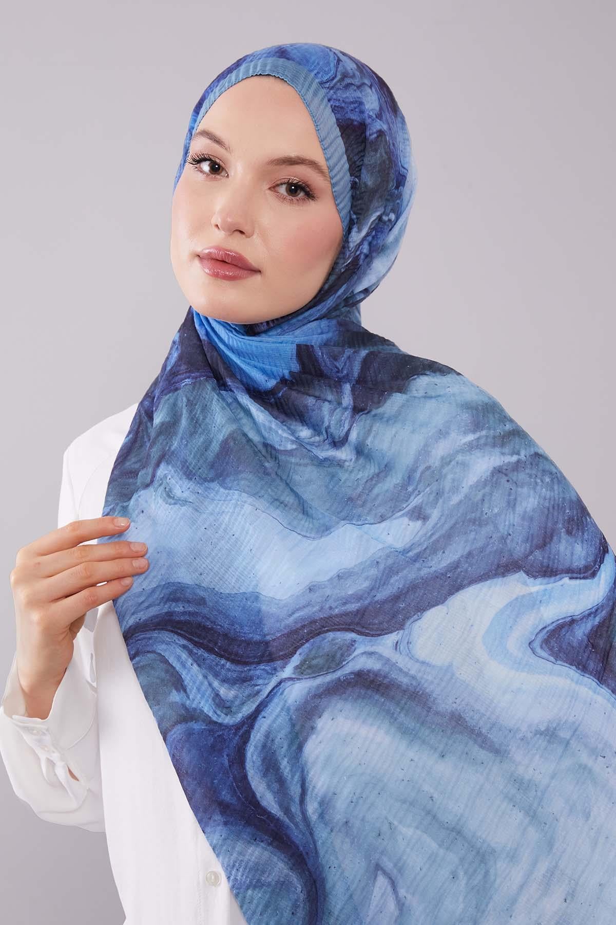 Fivescarf Bebe Mavisi Aura Müslin Şal