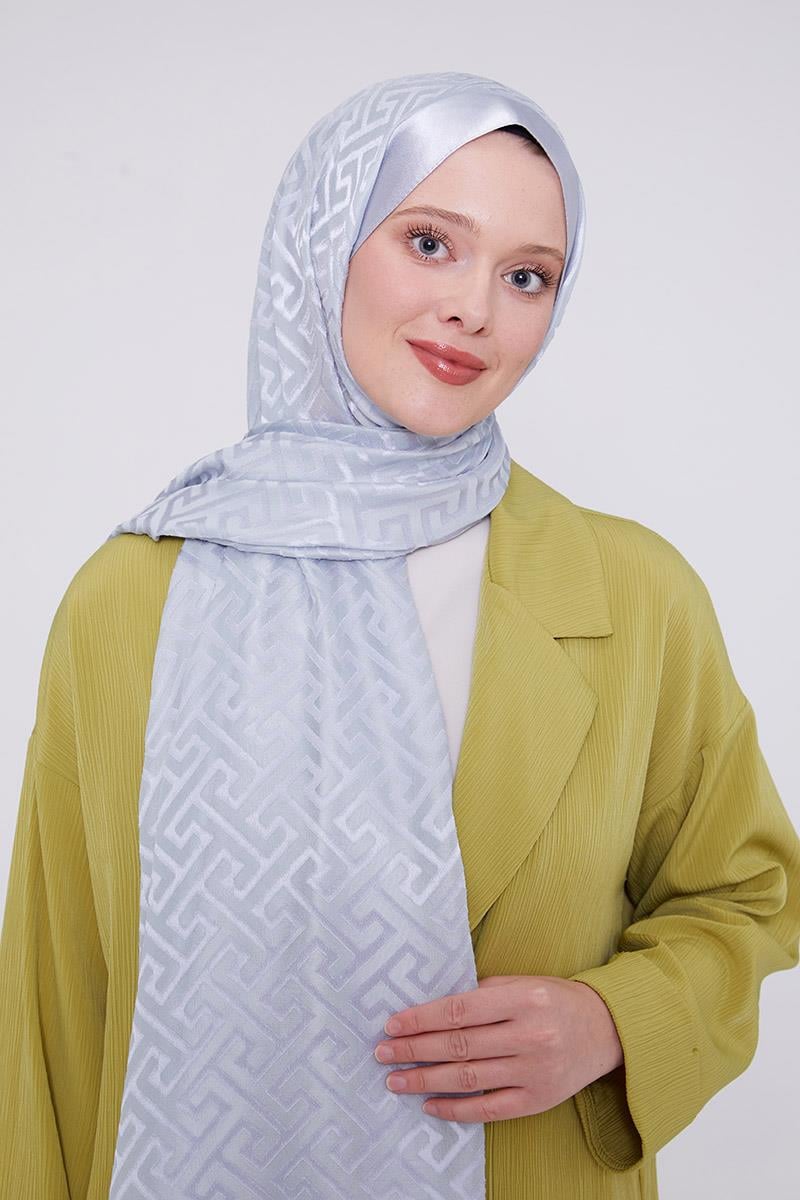 Fivescarf Bebe Mavisi Labirent Desen Deluxe Devore Şal