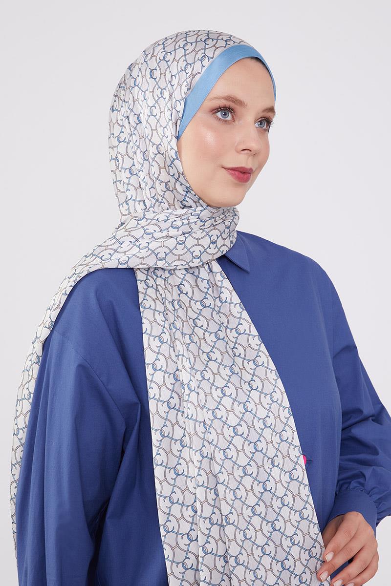 Fivescarf Bebe Mavisi Zincir Desen Brand Şal