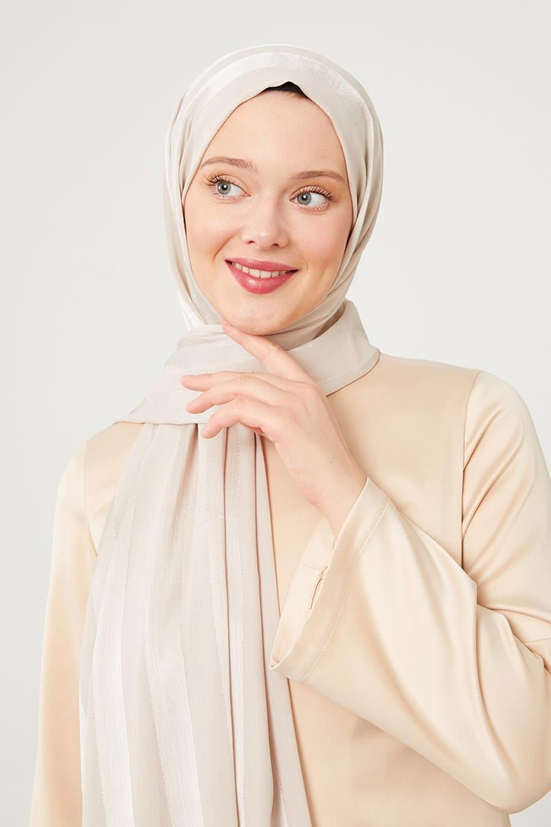 Fivescarf Bej Sim Şeritli Tokyo Şal