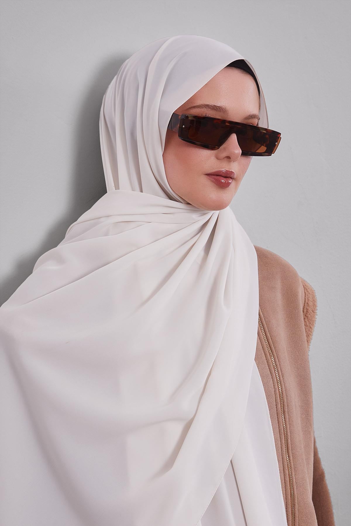 Fivescarf Bej Taşlı Lüx Medine İpeği Şal