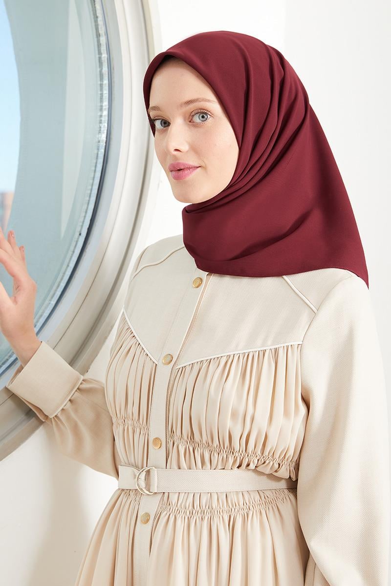 Fivescarf Bordo Medine İpeği Eşarp