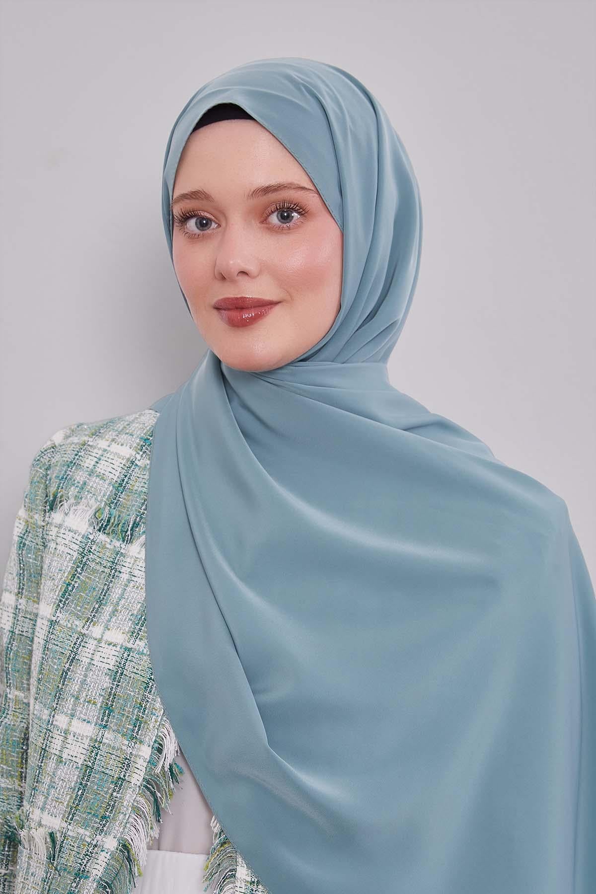 Fivescarf Çağla Yeşili Taşlı Lüx Medine İpeği Şal