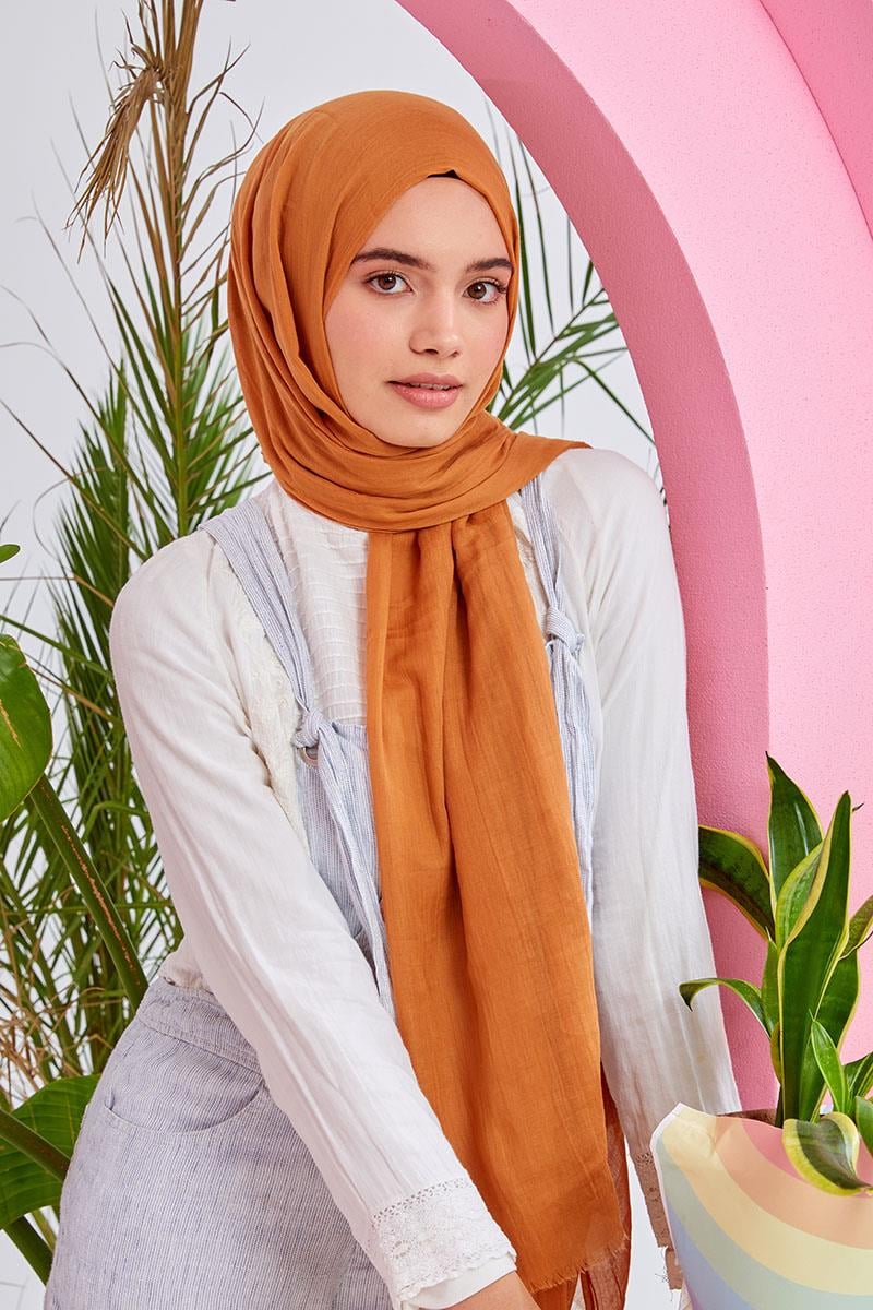 Fivescarf Camel Olay Pamuk Şal