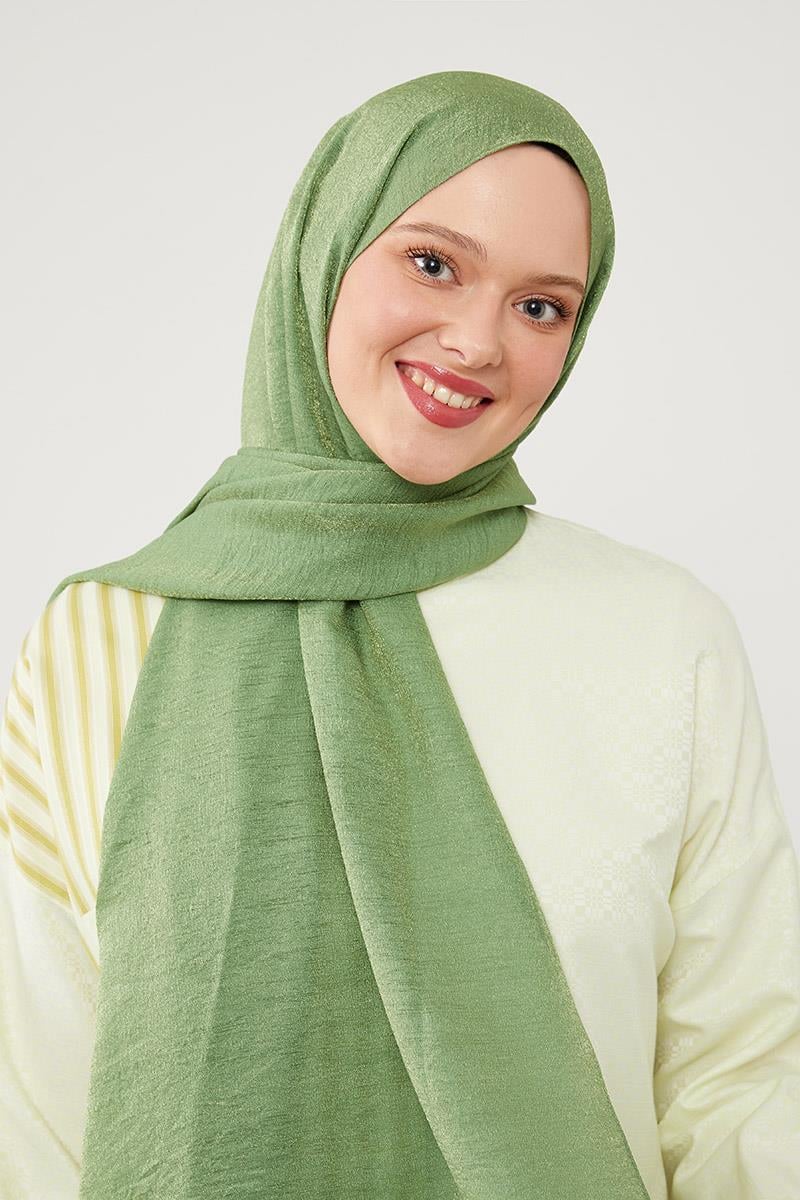 Fivescarf Çimen Yeşili Pırıltı Şal