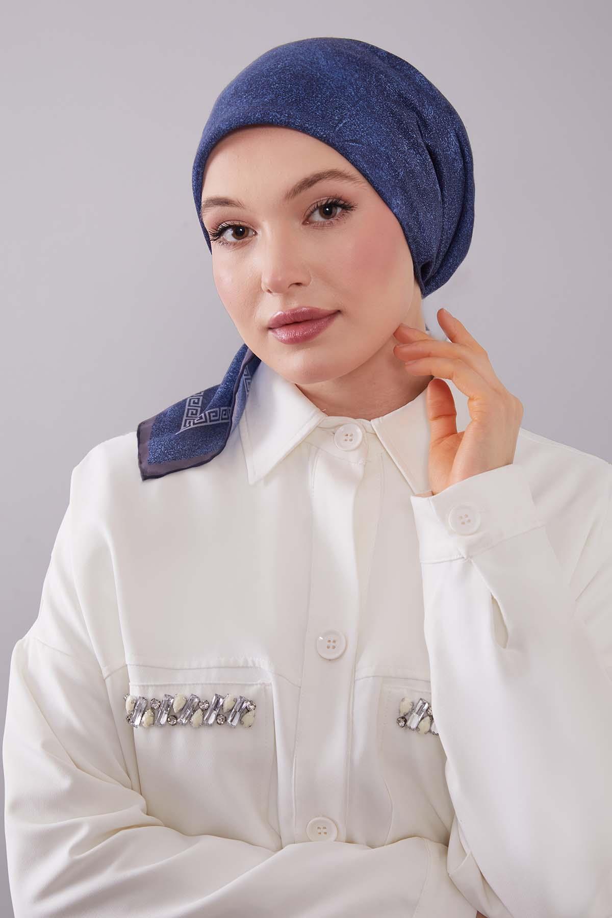 Fivescarf Füme Kenar Motifli Silk Cotton Eşarp