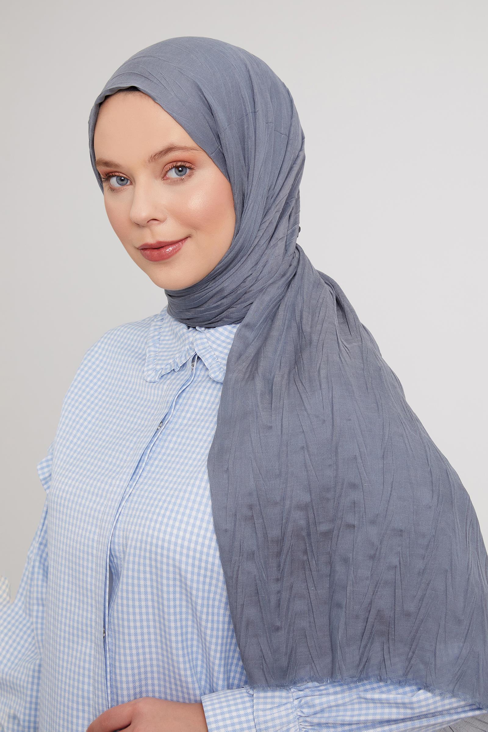 Fivescarf Füme Pliseli Pamuklu Şal