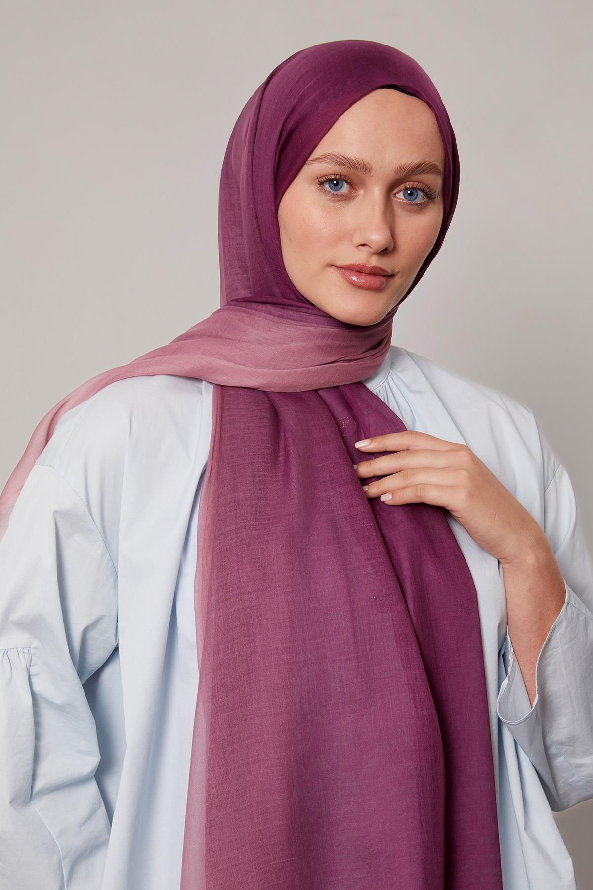 Fivescarf Fuşya Geçişli Comfort Şal