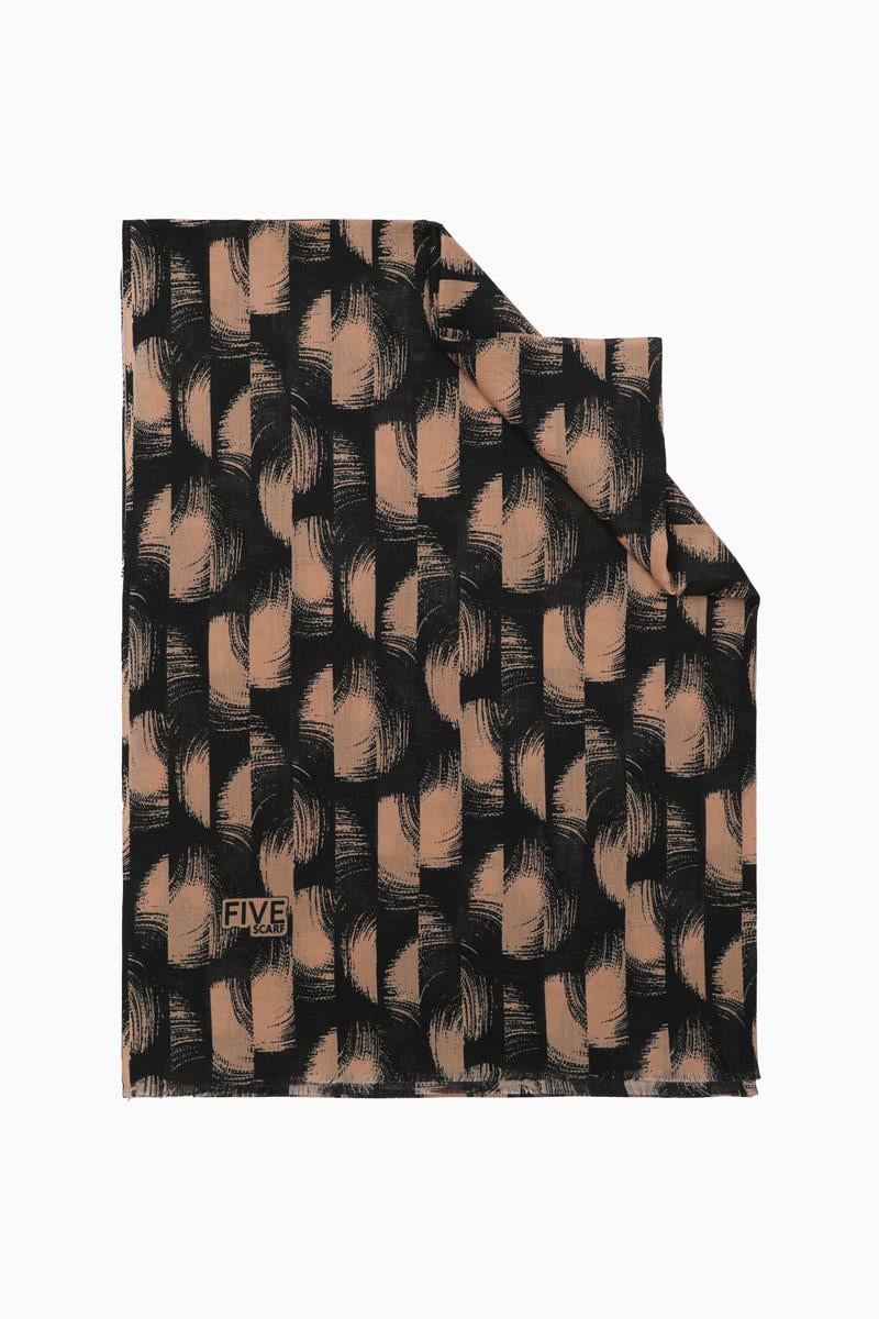 Fivescarf Gece Siyahı Relax Sarmal Batik Şal