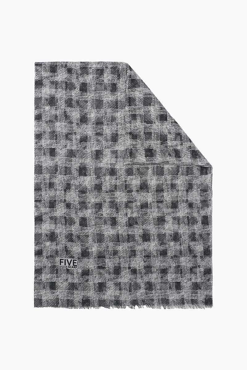 Fivescarf Gri Relax Ekose Desen Şal