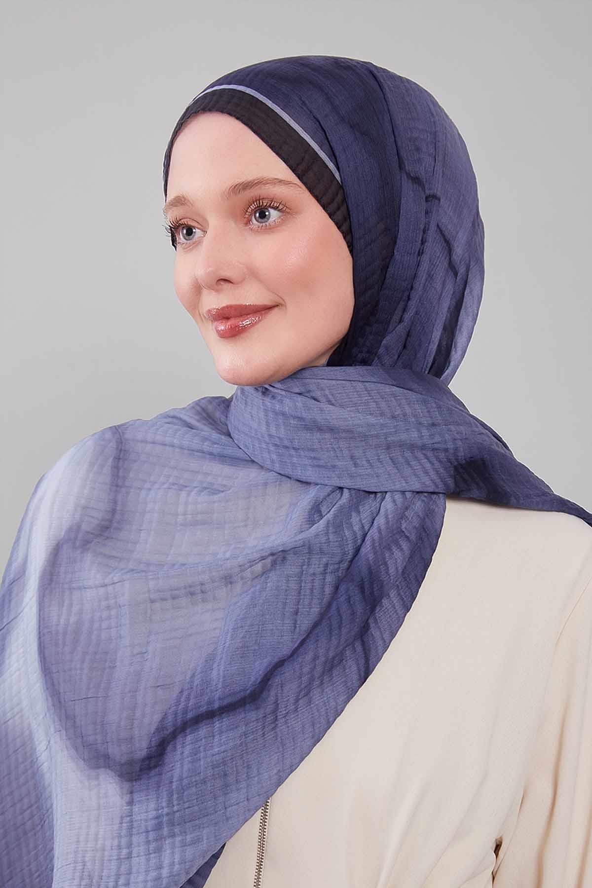 Fivescarf Gri Soyut Cotton Müslin Şal