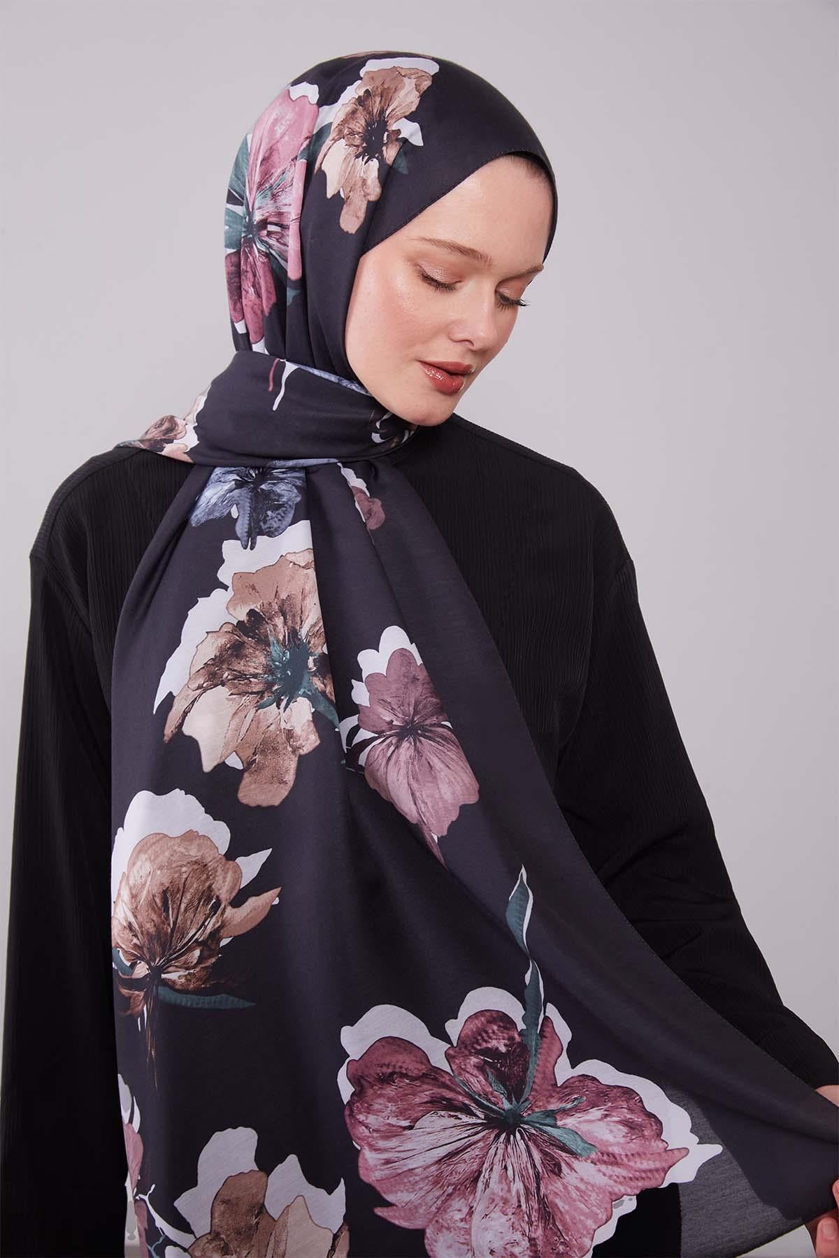 Fivescarf Gül Kurusu Çicek Desen Clover Şal