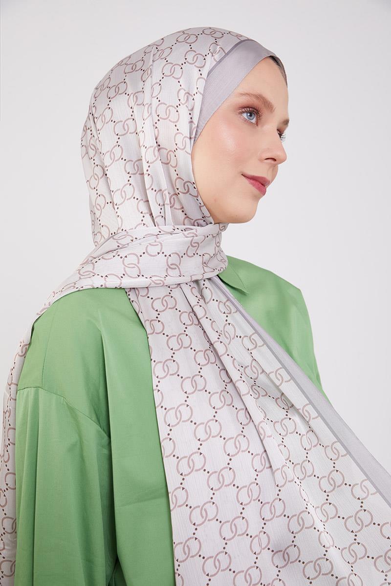 Fivescarf Gümüş Halka Desen Brand Şal