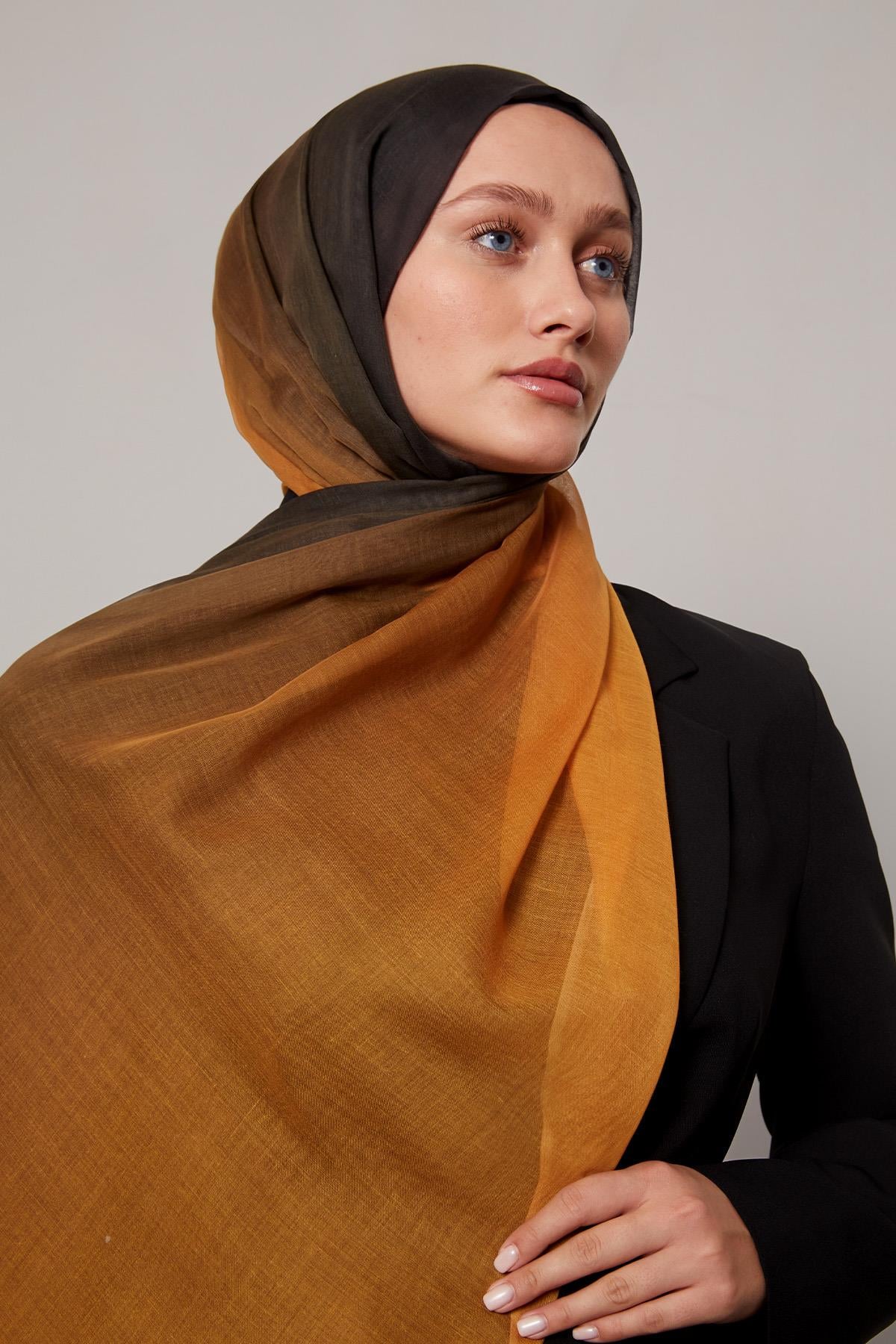 Fivescarf Hardal Geçişli Comfort Şal