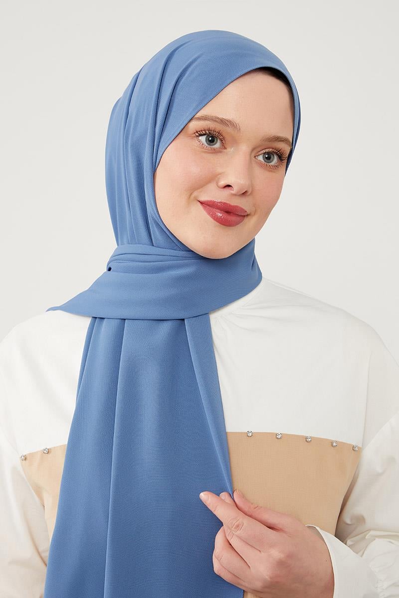 Fivescarf İndigo Medine İpeği Şal