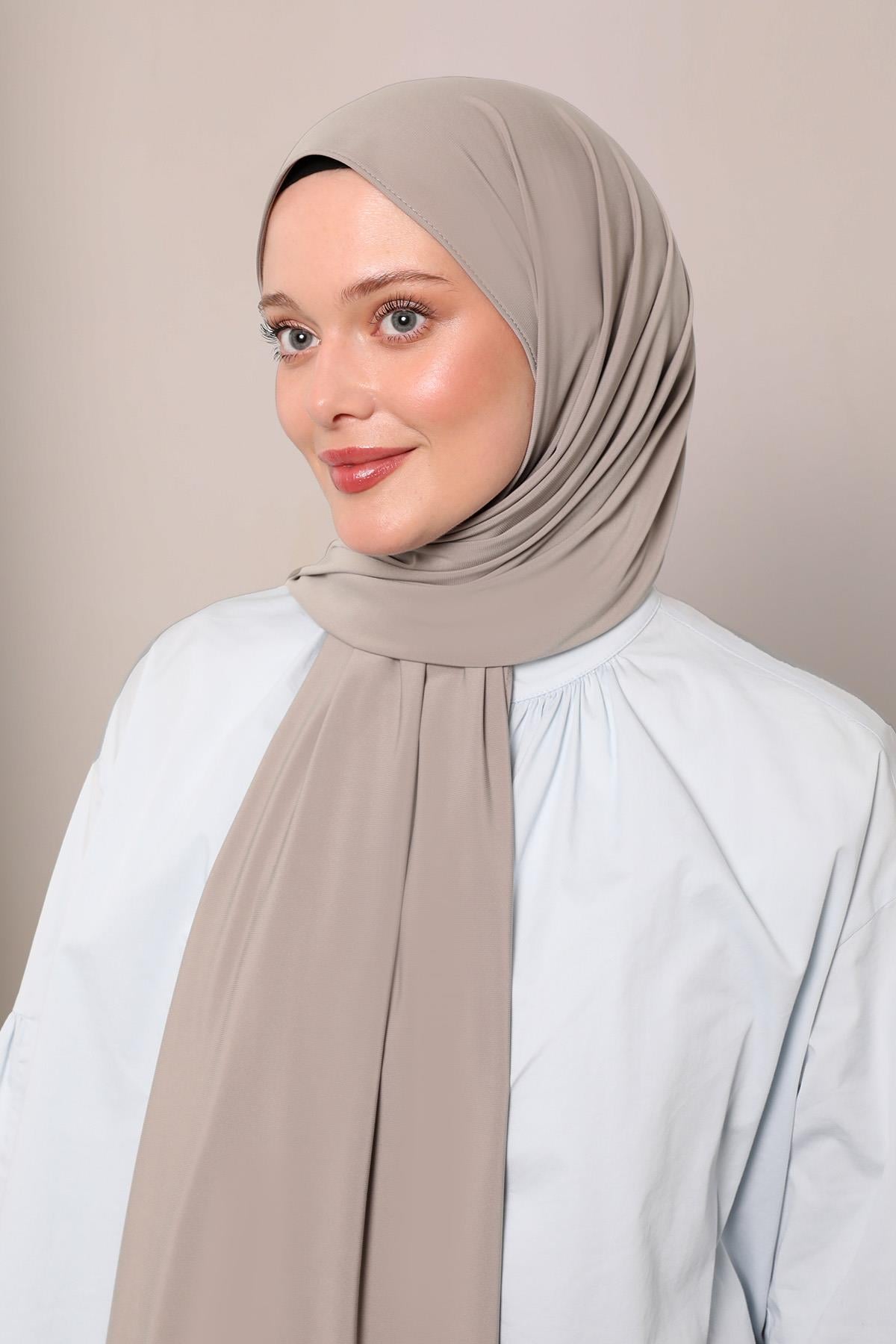 Fivescarf K.Bej Düz Premium Jersey Şal