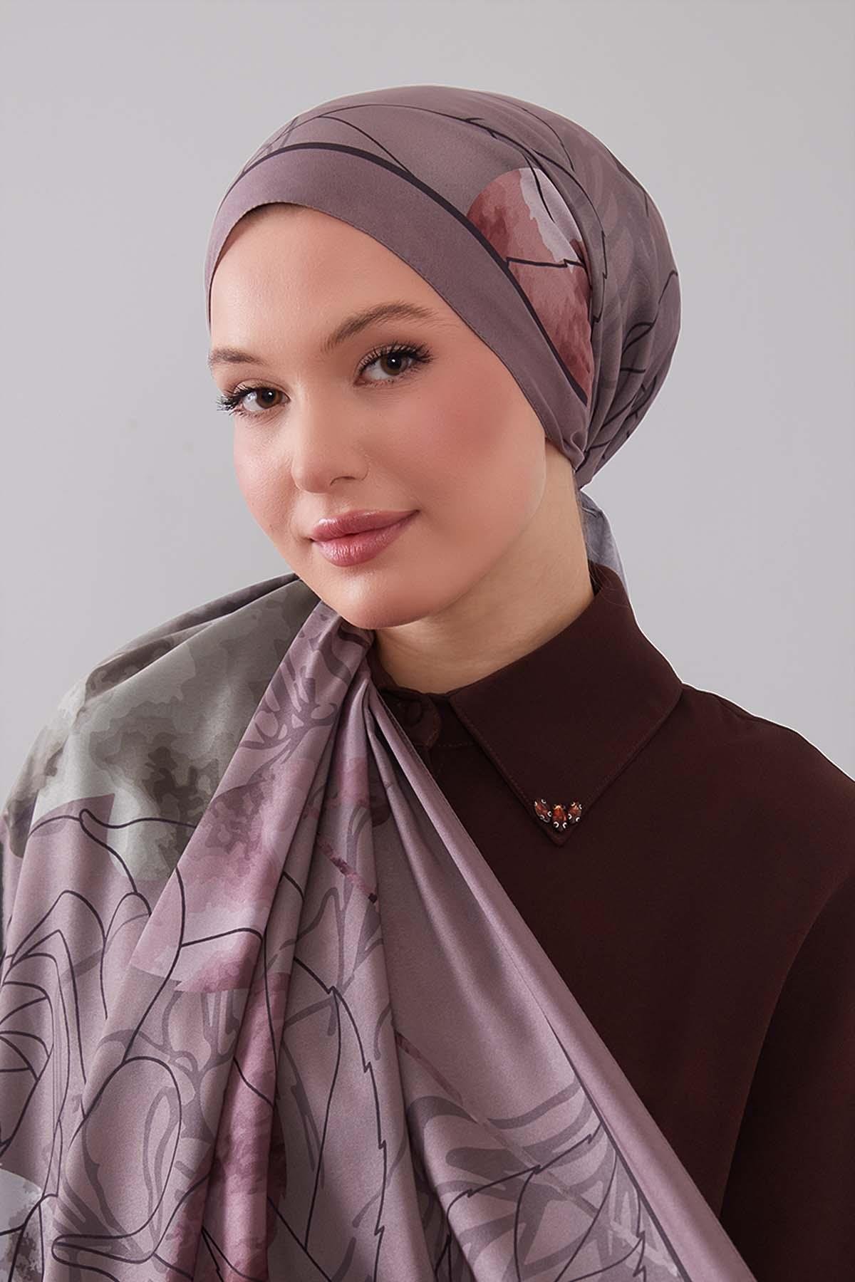 Fivescarf K.Vizon Akvarel Yaprak Desen Moos Chrep Şal