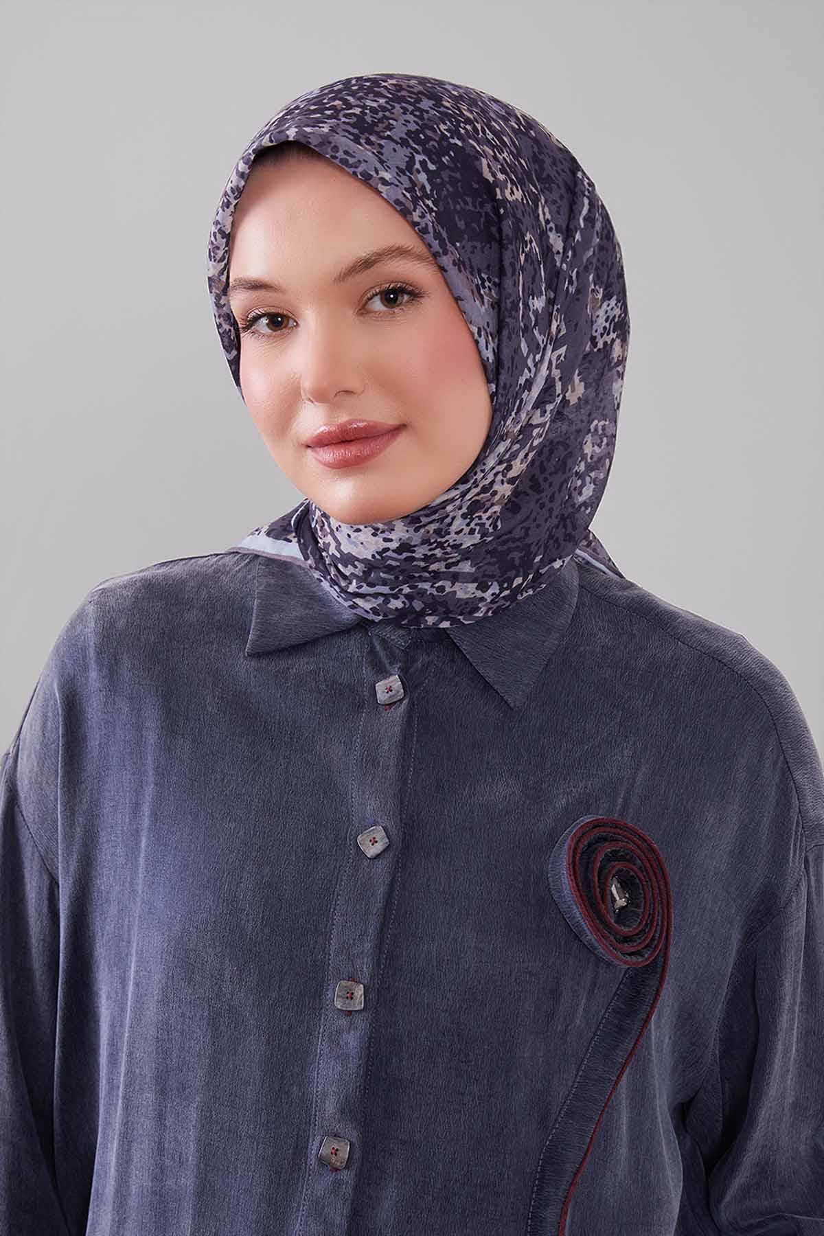 Fivescarf K.Vizon Mozaik Desen Silk Coton Eşarp