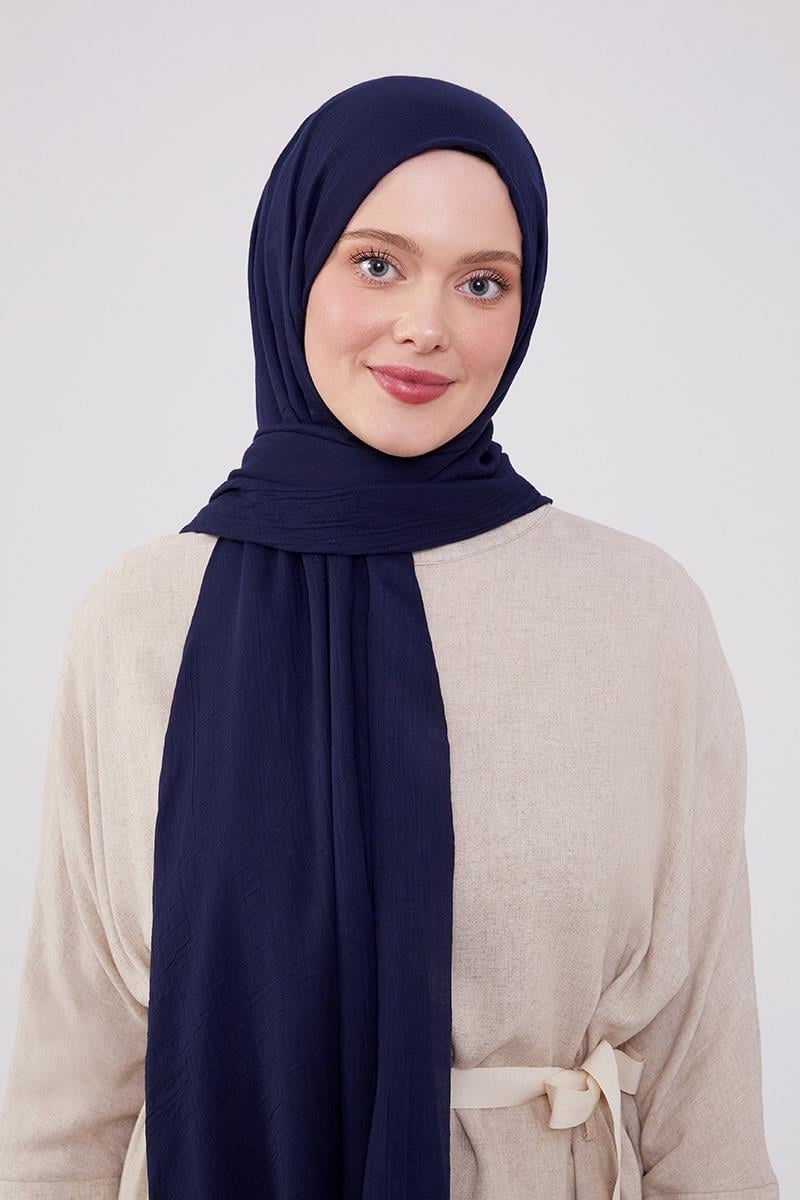 Fivescarf K.Lacivert Olay Pamuk Şal