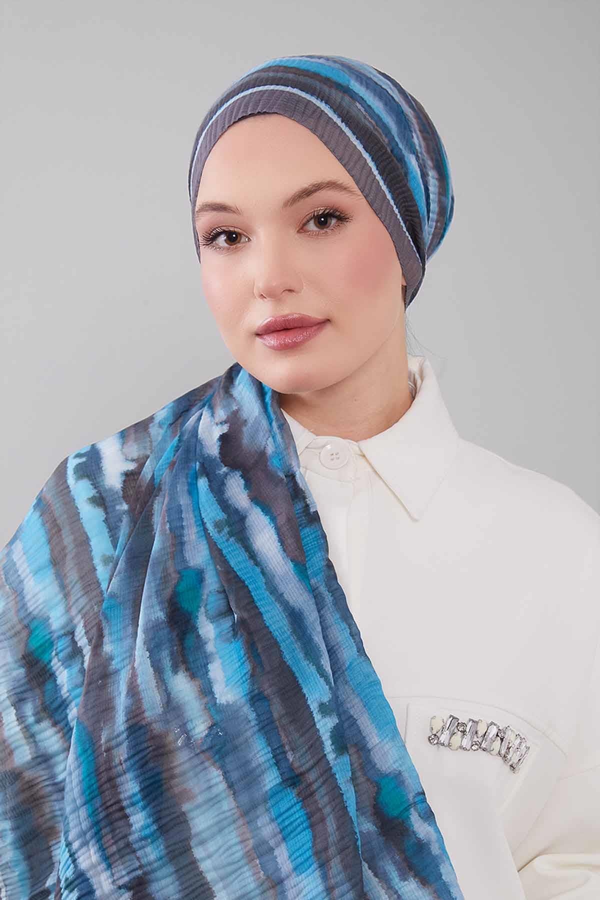 Fivescarf K.Vizon Harmal Desen Müslin Cotton Şal