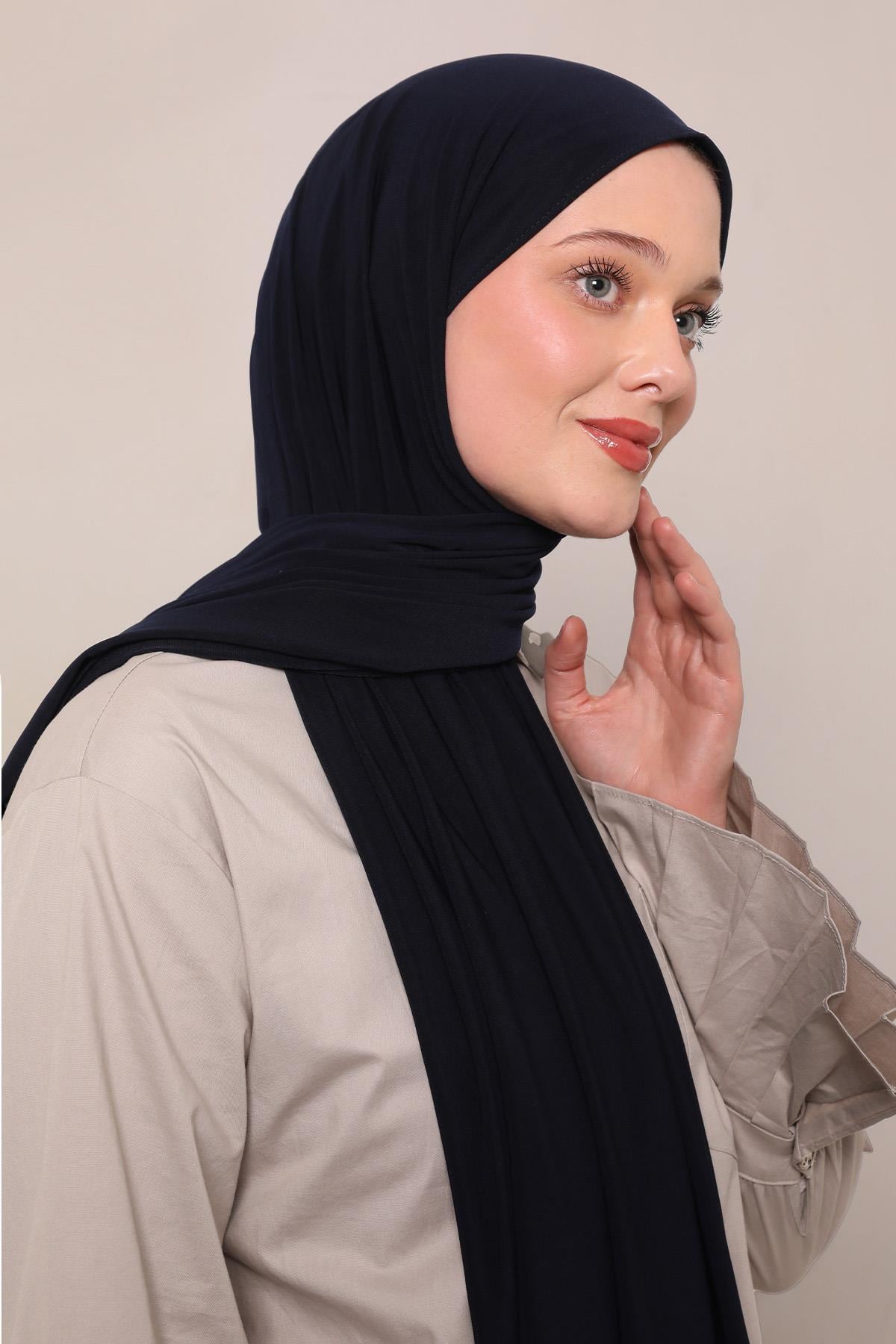 Fivescarf K.Lacivert Düz Premium Jersey Şal