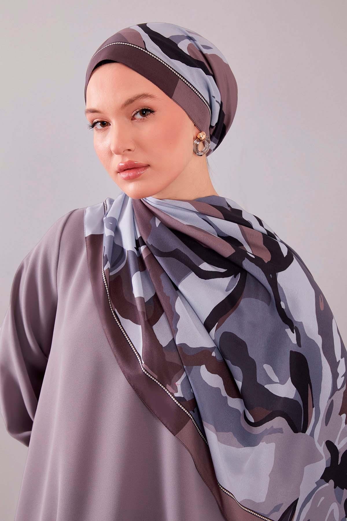 Fivescarf Kahve Fırça Desen Moos Chrep Şal