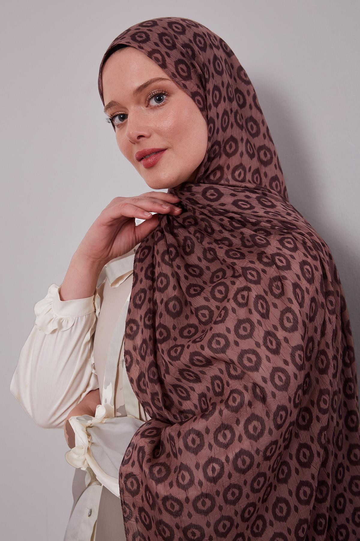 Fivescarf Kahve Micro Desenli Craze Comfort Şal