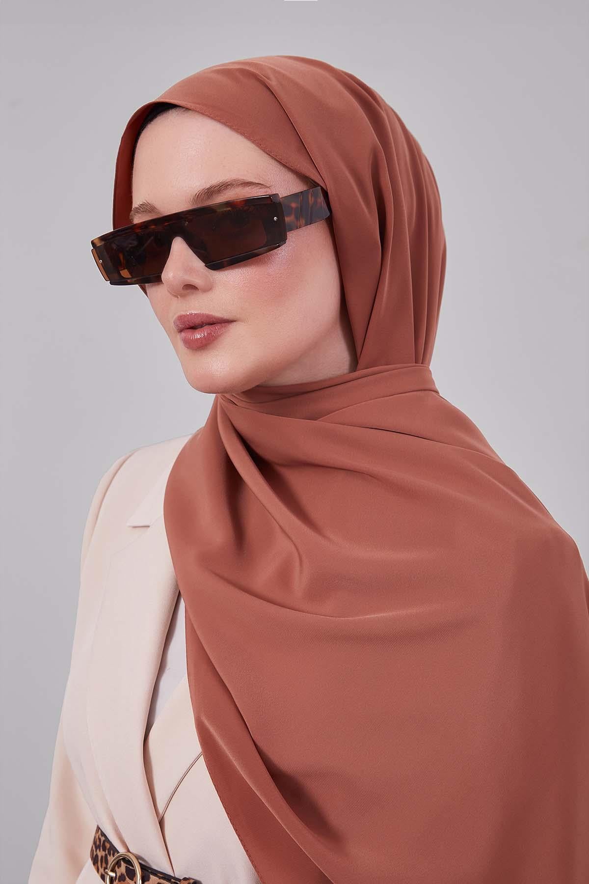 Fivescarf Kahve Taşlı Lüx Medine İpeği Şal