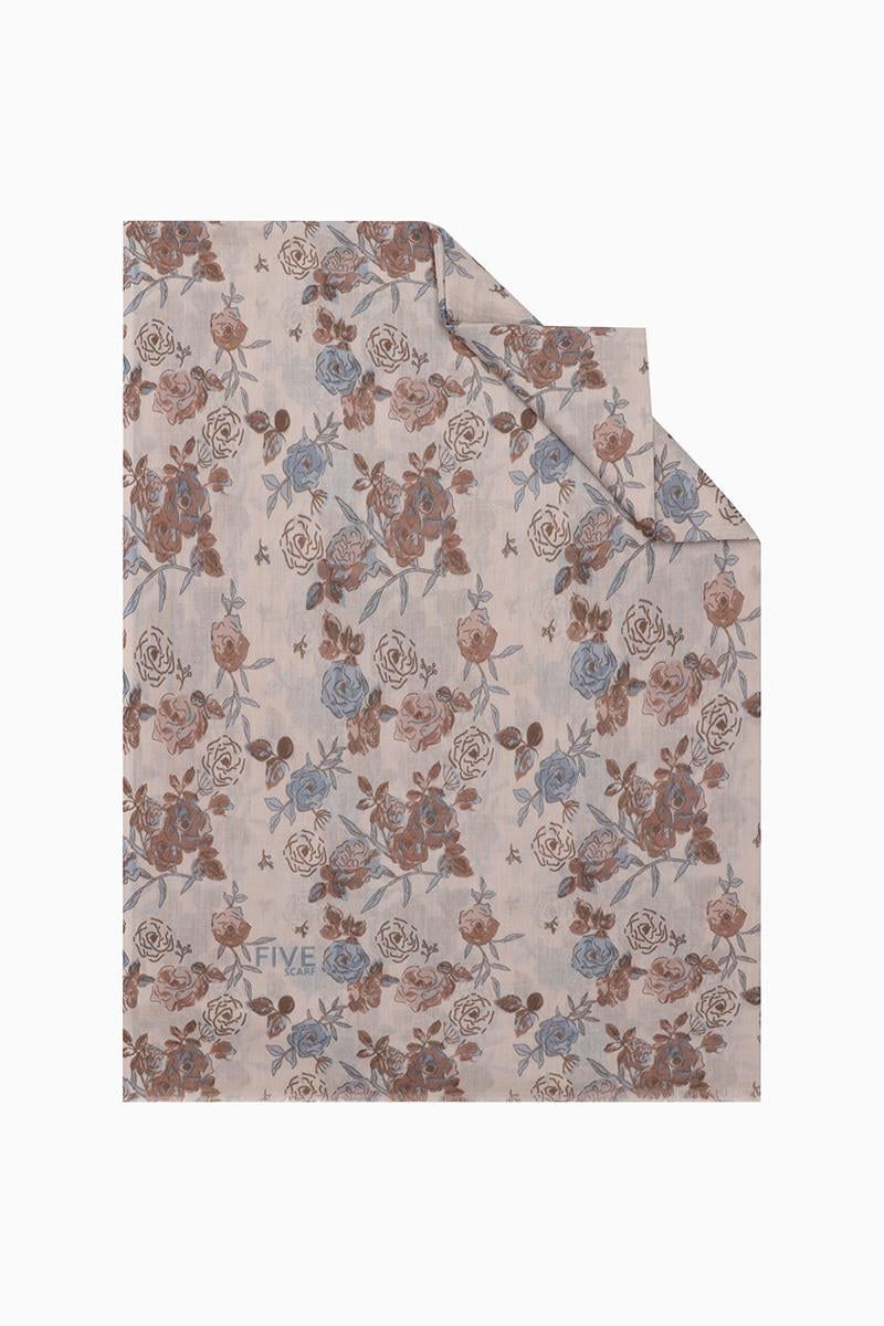 Fivescarf Kahverengi Relax Rose Şal