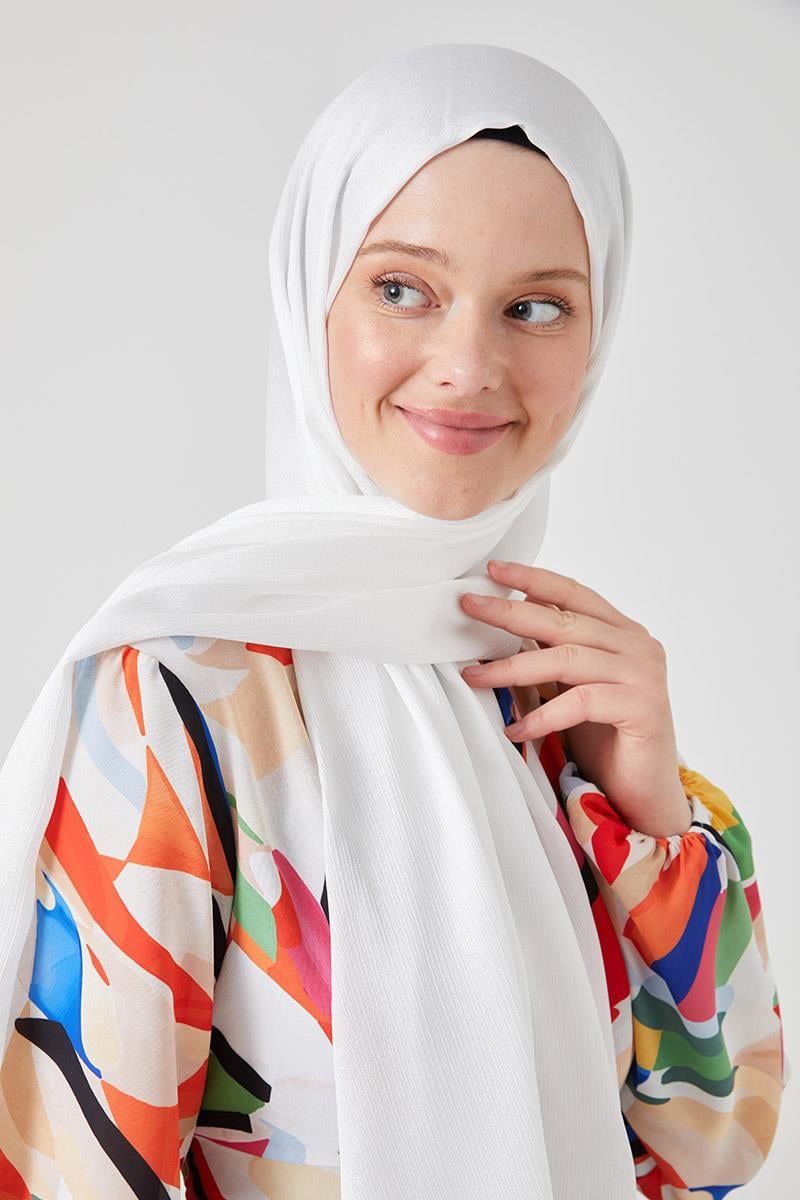 Fivescarf Kırık Beyaz Crystal Şal