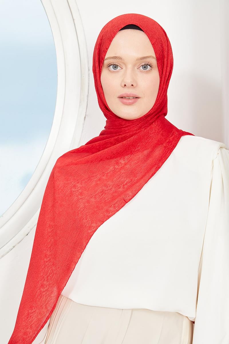 Fivescarf Kırmızı Elmas Abiye Şal