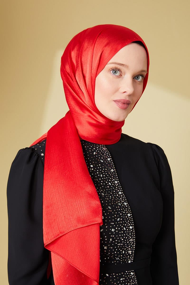 Fivescarf Kırmızı Janjan Abiye Şal