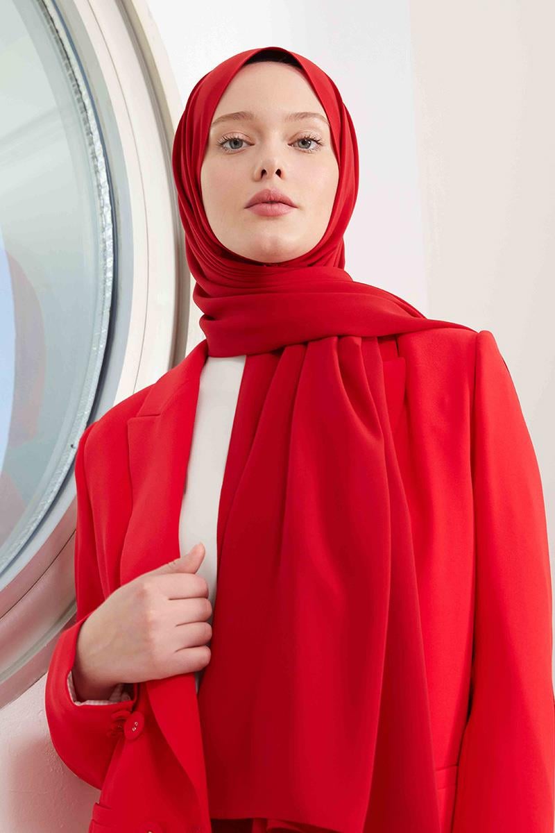 Fivescarf Kırmızı Medine İpeği Şal