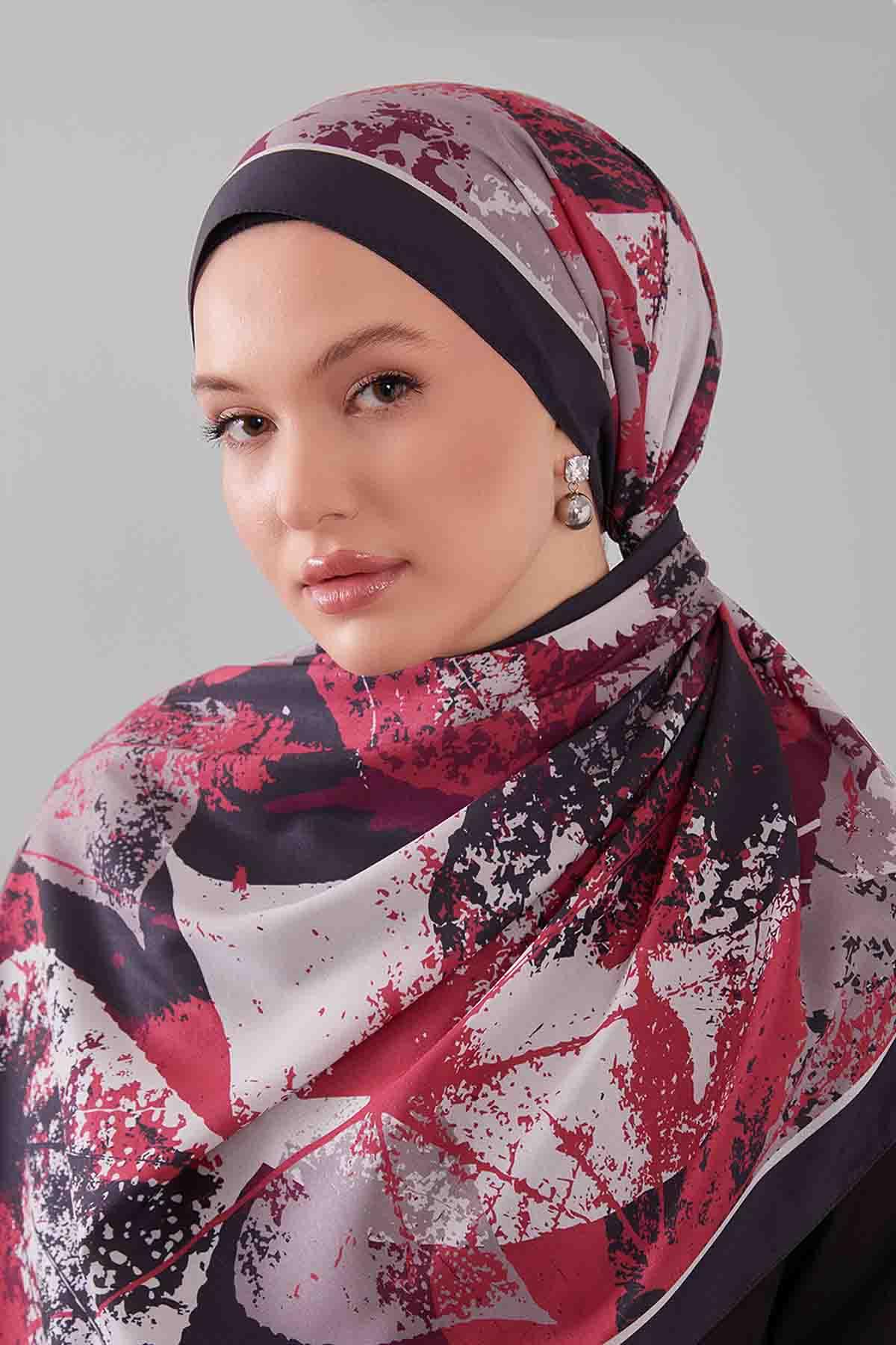 Fivescarf Kırmızı Yaprak Desen Moos Chrep
